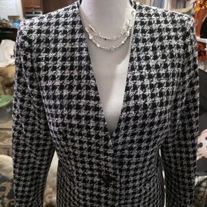 Bar III Black and White Checkered Blazer